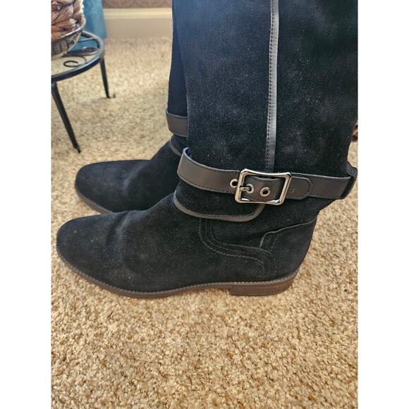 Franco Sarto Black Suede Knee-High Boots – Size 8 - Picture 8 of 8